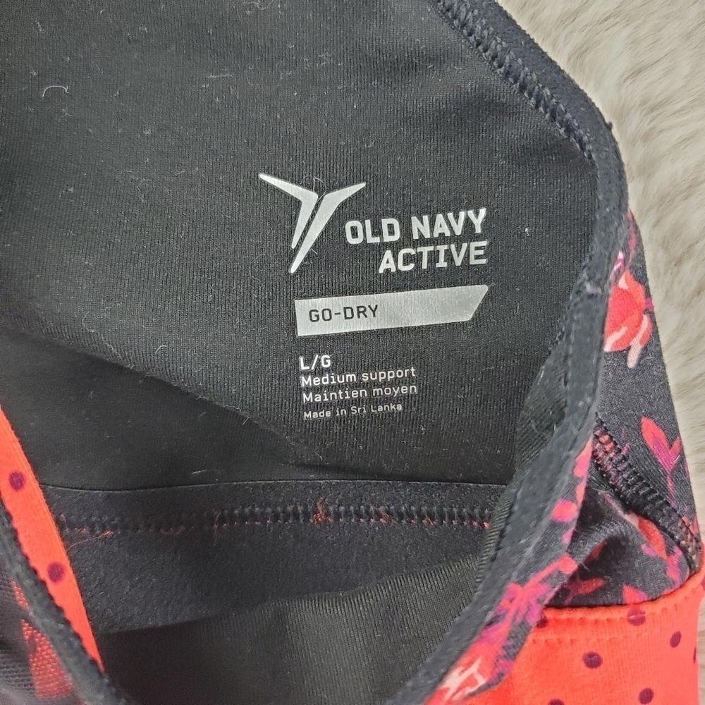Old Navy Active Black Floral Sports Bra Athletic Large - Picture 4 of 7
